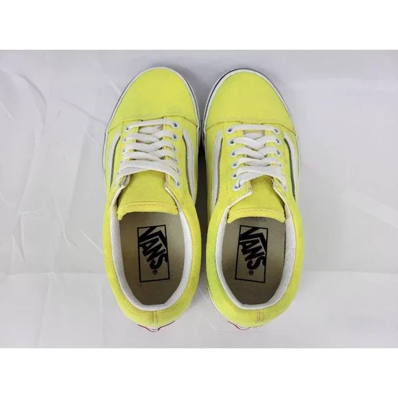 Vans Old Skool Shoes Sneakers Womens Size 6 Neon Highlighter Yellow White 508731 - Picture 3 of 12
